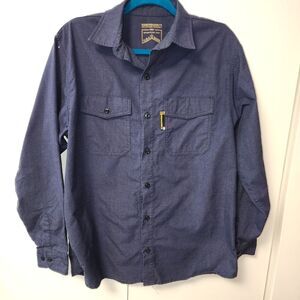 Benchmark silver bullet ARC Fire Resistant mens button up shirt sz M blue usa
